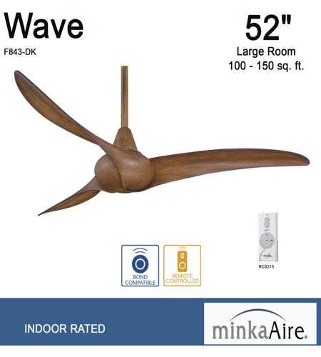 Minka-Aire F843-DK Wave 52 inch Distressed Koa Ceiling Fan F843-DK_SPEC.jpg