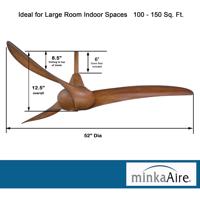 Minka-Aire F843-DK Wave 52 inch Distressed Koa Ceiling Fan F843-DK_EnDim.jpg thumb