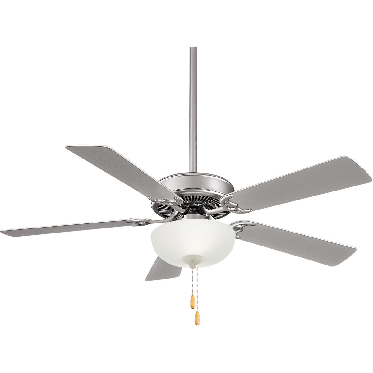 Minka-Aire F448L-BS Contractor II Uni-Pack 52 inch Brushed Steel with Silver Blades Ceiling Fan