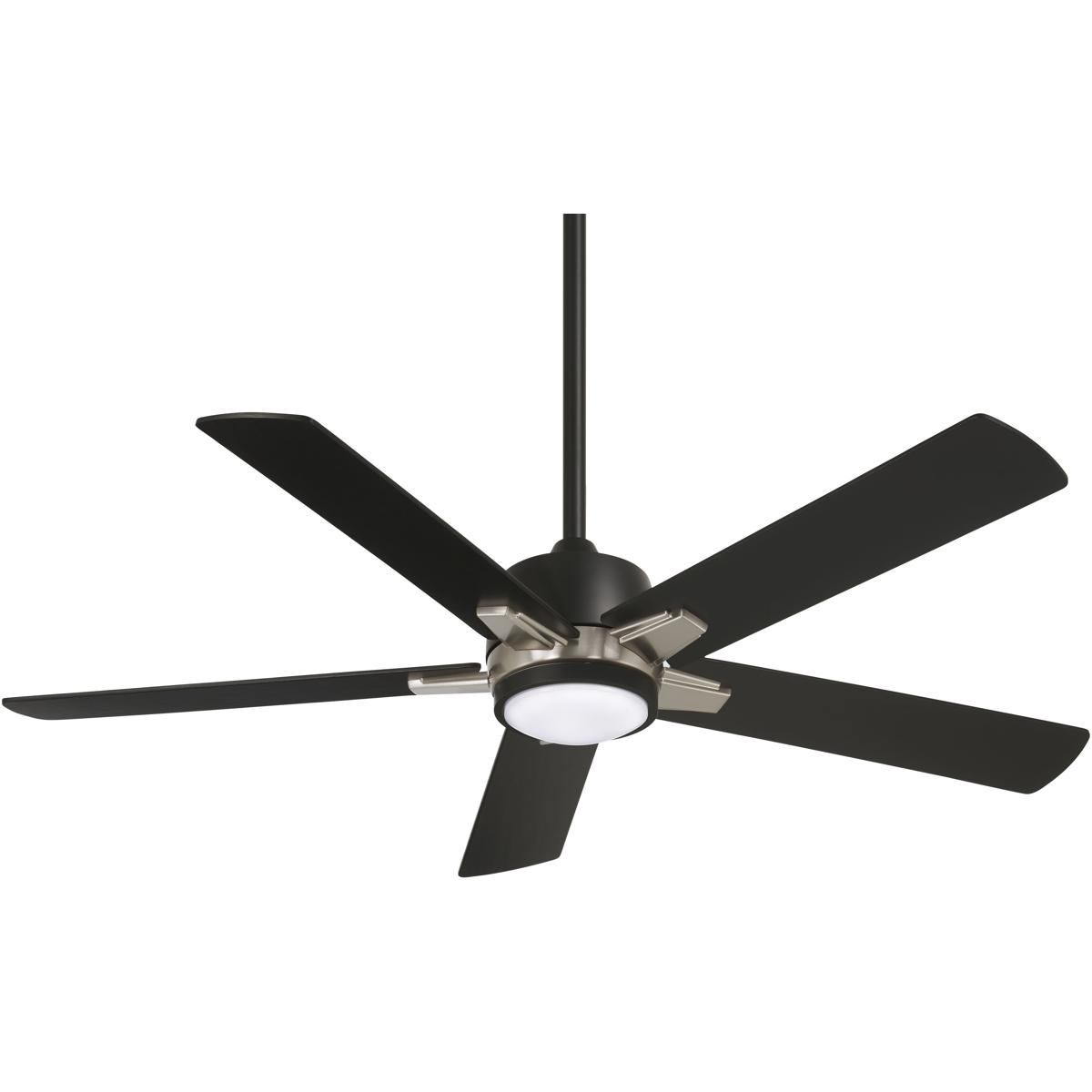 Minka-Aire F619L-CL/BN Stout 54 inch Coal Ceiling Fan in Coal/Brushed Nickel