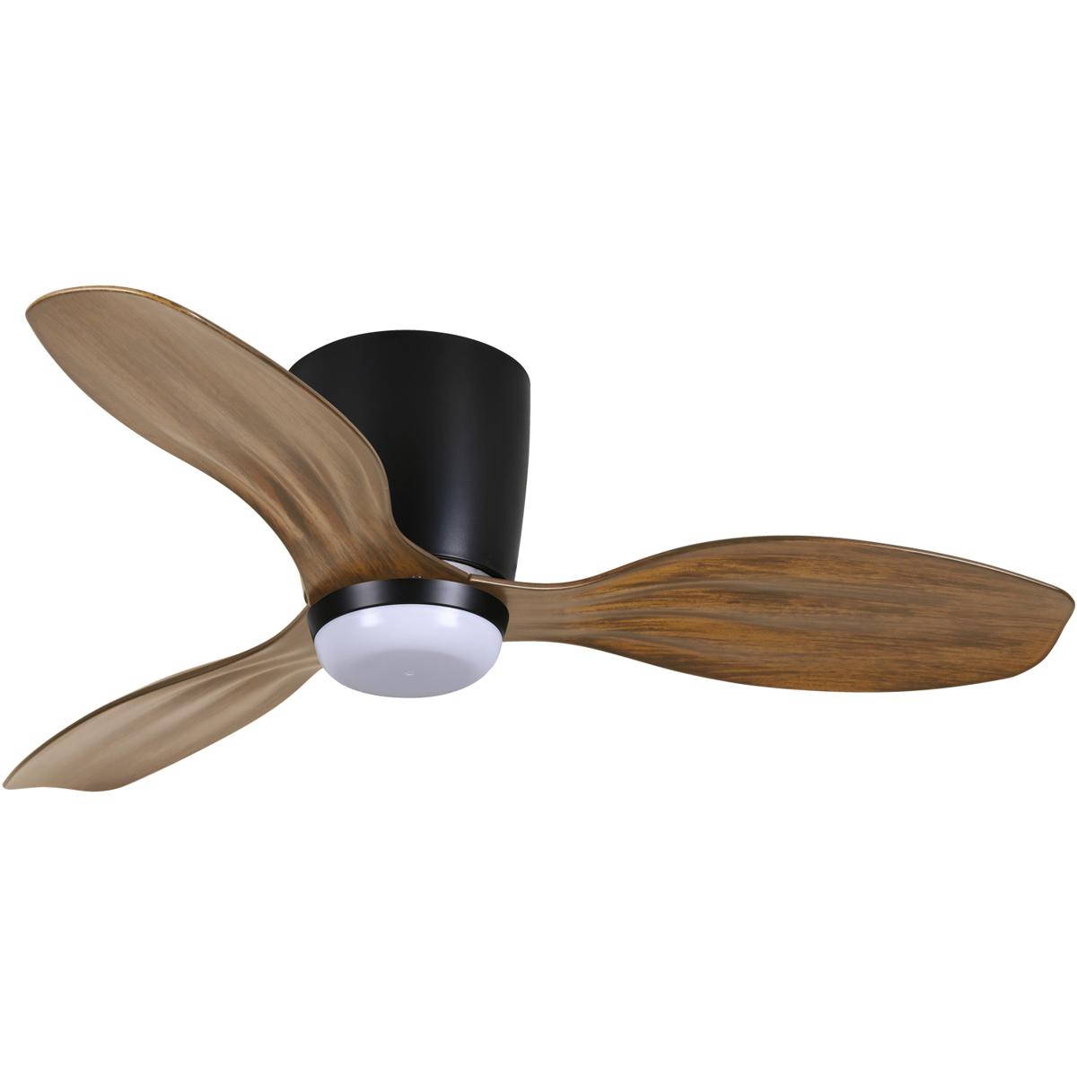 Minka-Aire F693L-CL/DK Ventiara 36 inch Coal with Distressed Koa Blades Flush Mount Indoor/Outdoor Ceiling Fan