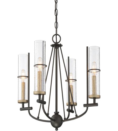 Minka Lavery 4086 107 Sussex Court 4 Light 20 Inch Smoked Iron With Aged Gold Chandelier Ceiling Light