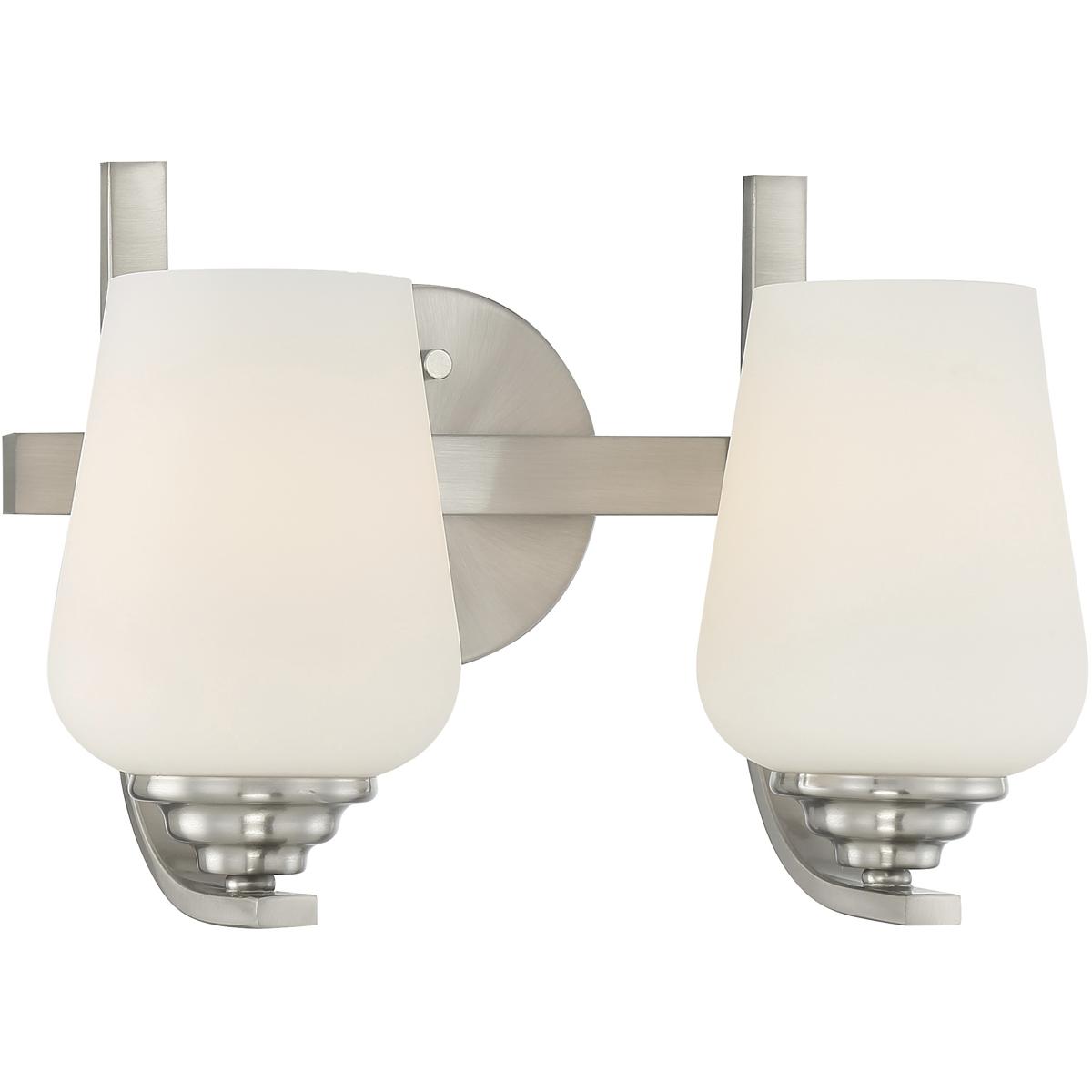 Minka-Lavery 1922-84 Shyloh 2 Light 14 inch Brushed Nickel Bath Light Wall Light