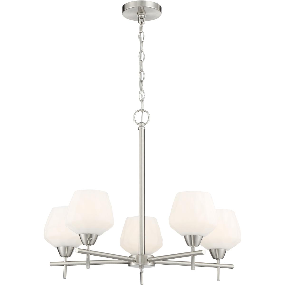 Minka-Lavery 2175-84 Camrin 5 Light 25 inch Brushed Nickel Chandelier Ceiling Light