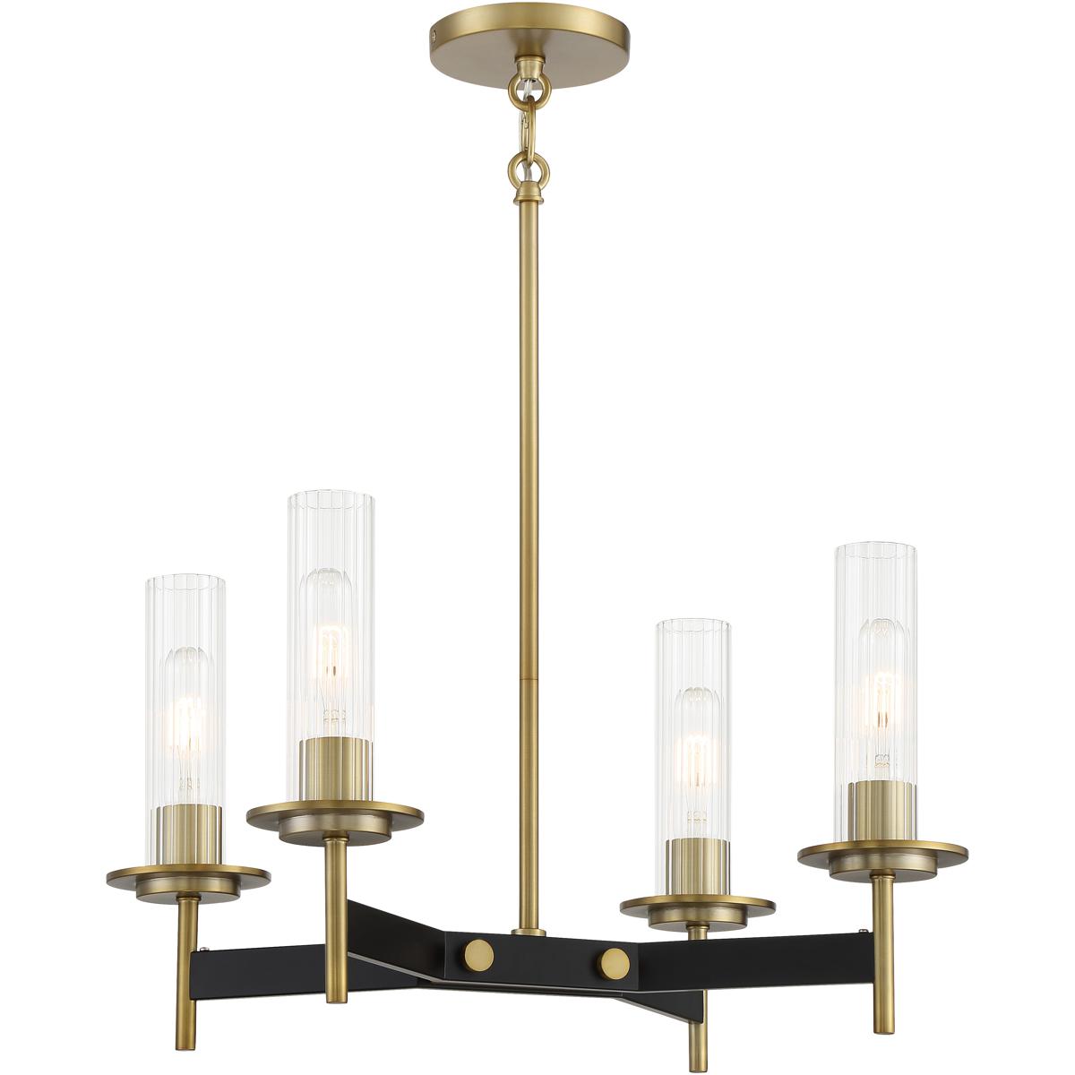 Minka-Lavery 2544-726 Baldwin Park 4 Light 18 inch Coal/Soft Brass Chandelier Ceiling Light