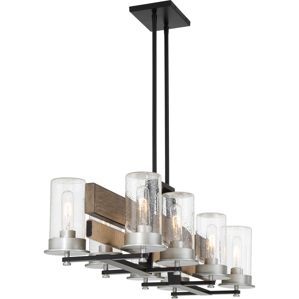 Lighting New York 2768-733 Minka-Lavery Silver Creek 8 Light 39 inch Stone Grey/Coal/Brushed Nickel