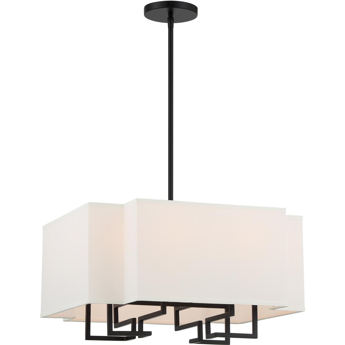 Minka-Lavery 2958-572 Upham Estates 8 Light 20 inch Coal /Polished Nickel Pendant Ceiling Light