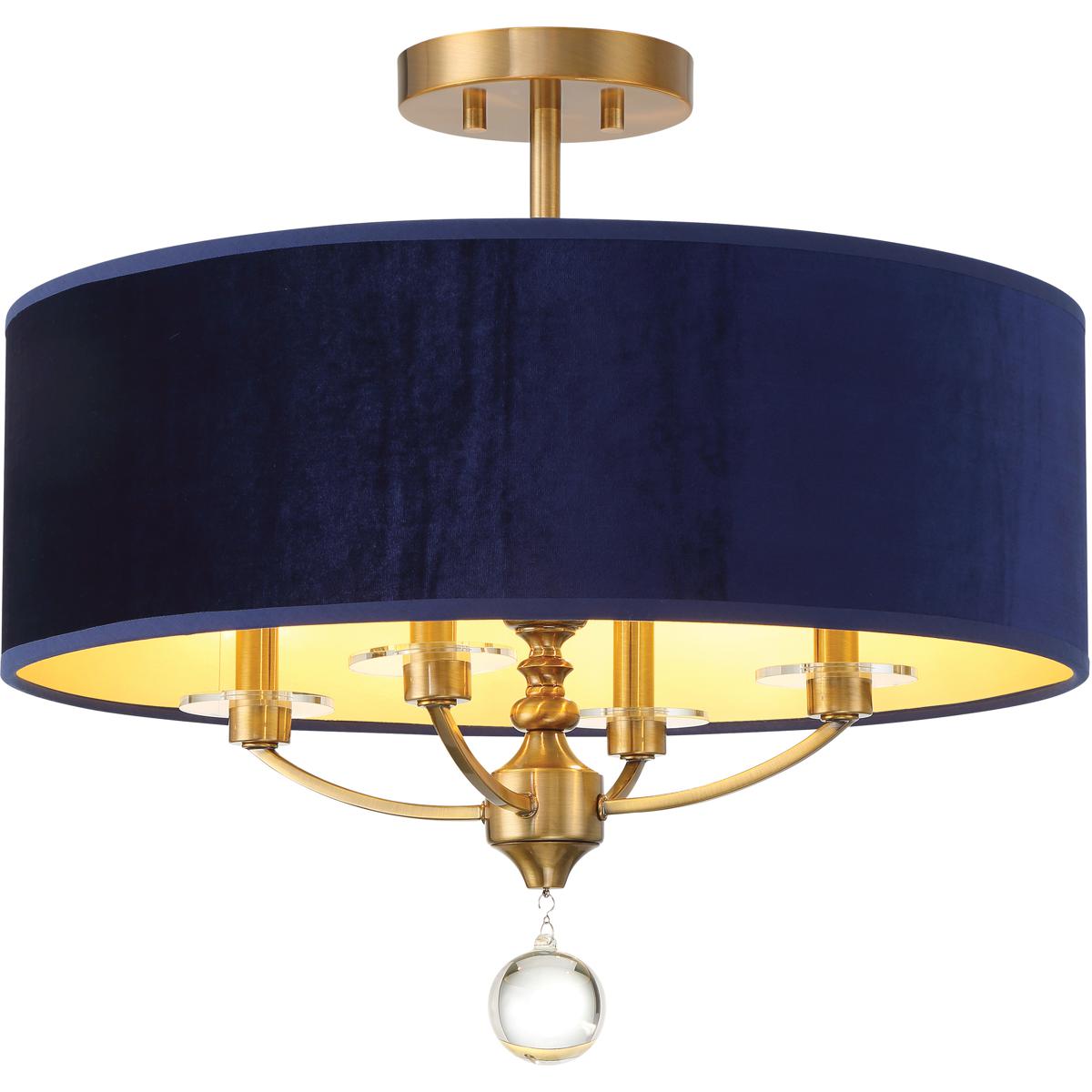 Minka-Lavery 3484-923 Van Noord 4 Light 21 inch Oxidized Aged Brass Semi-Flush Ceiling Light