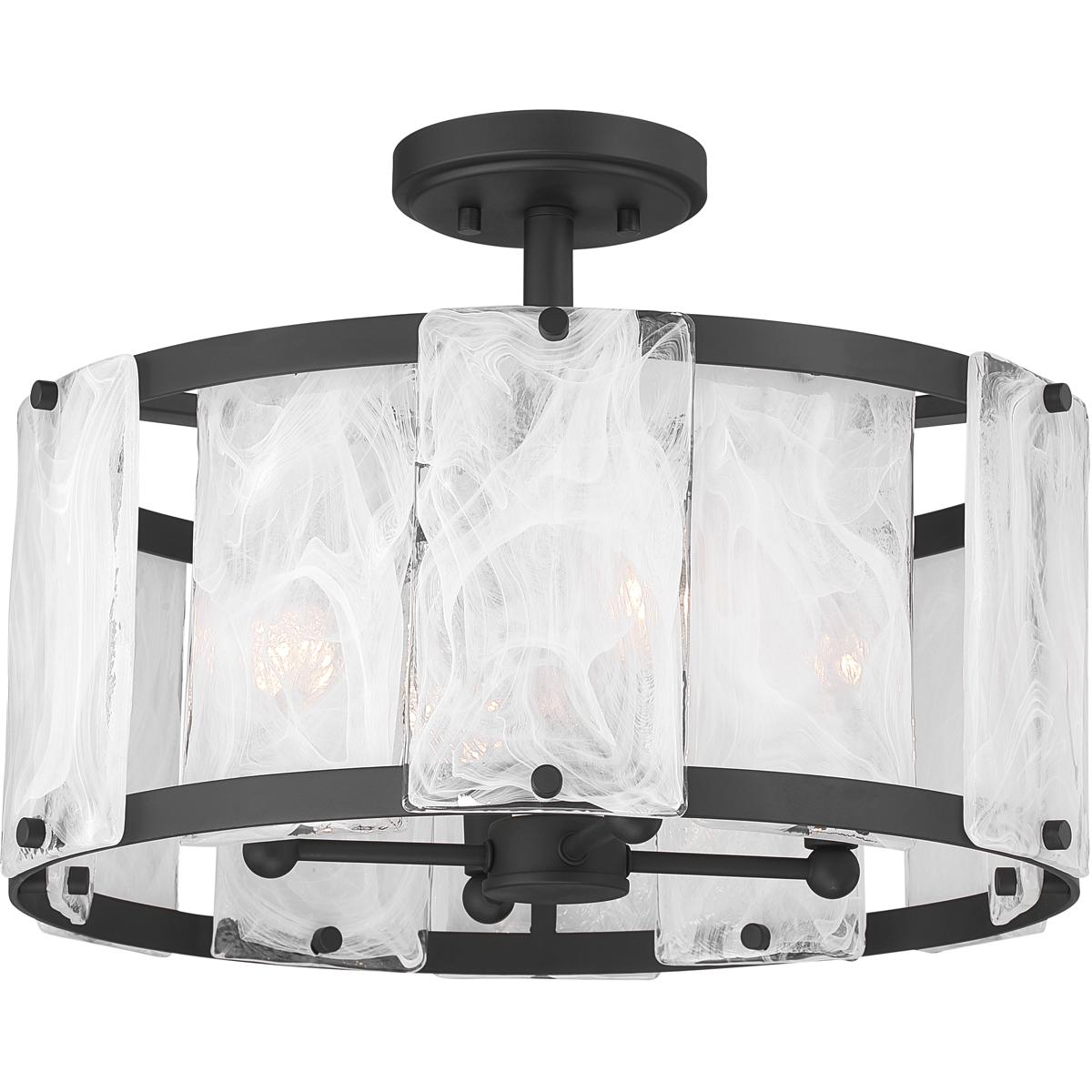 Minka-Lavery 3635-899 Veil 4 Light 19.25 inch Dark Matte Black Semi-Flush Mount Ceiling Light
