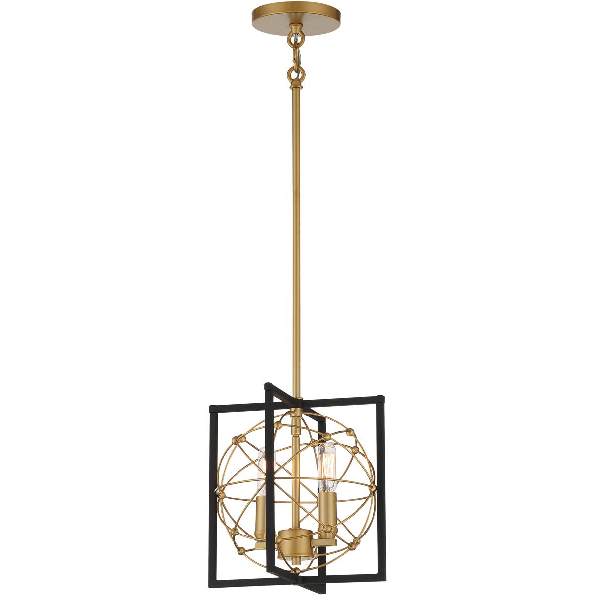 Lighting New York 3912-707A Minka-Lavery Titans Trace 2 Light 10 inch Sand Coal/Painted Honey Gold Mini Pendant Ceiling Light 3912-707A - Open Box