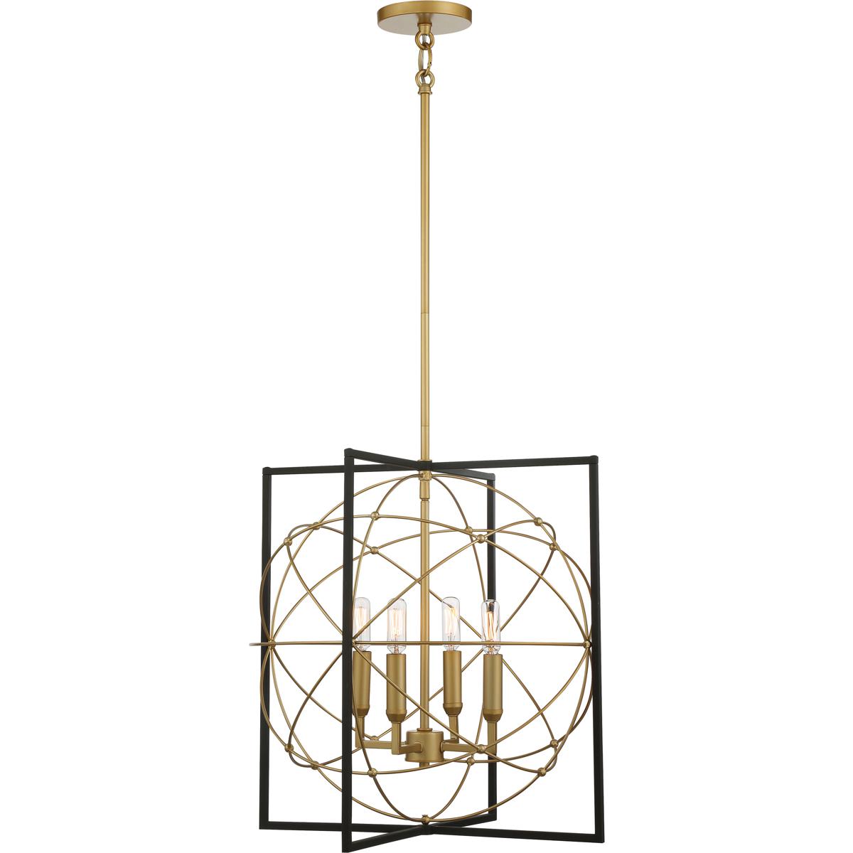 Minka-Lavery 3914-707A Titans Trace 4 Light 19 inch Sand Coal/Painted Honey Gold Pendant Ceiling Light
