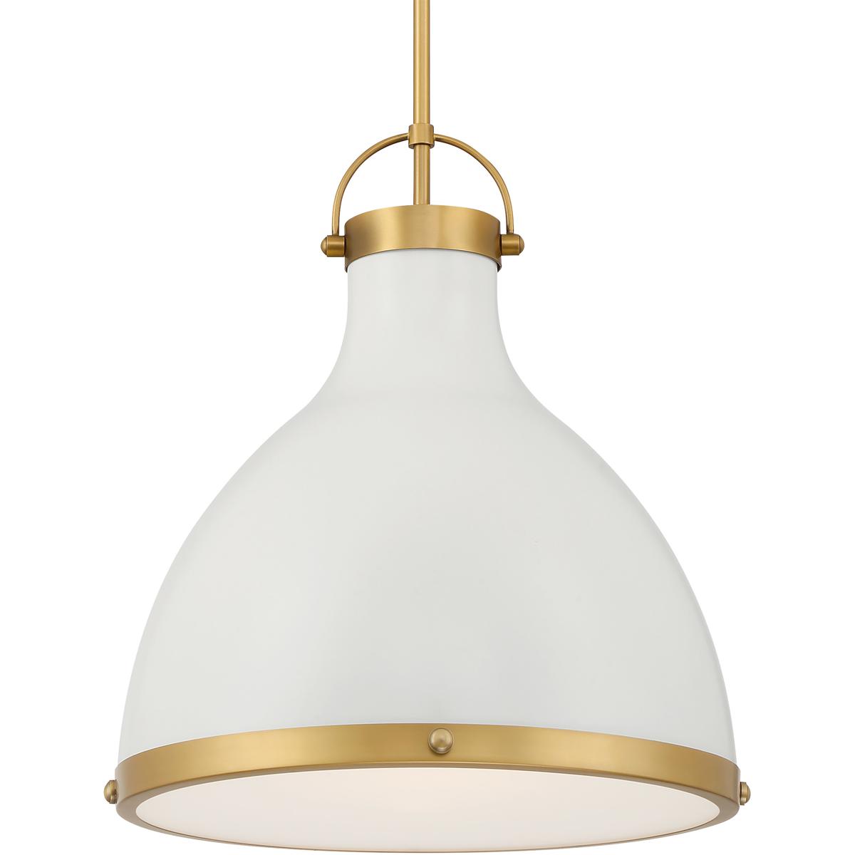 Lighting New York 3932-879 Minka-Lavery Lynk 1 Light 16.5 inch Legacy Brass and Off White Cream Pendant Ceiling Light 3932-879 - Open Box