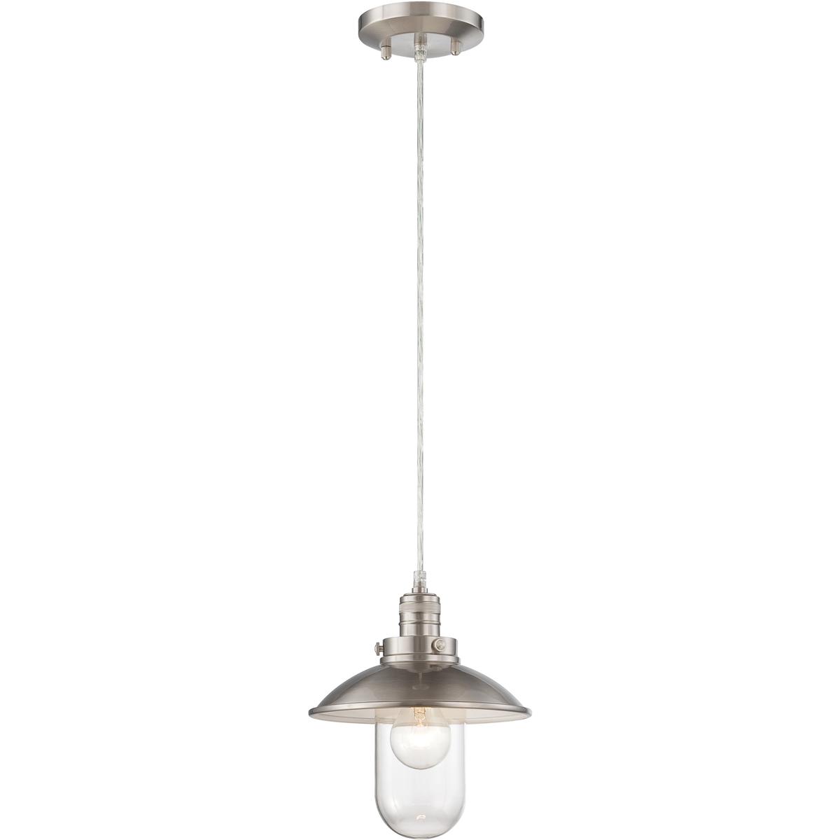 Minka-Lavery 4130-84 Downtown Edison 1 Light 8.5 inch Brushed Nickel Mini Pendant Ceiling Light
