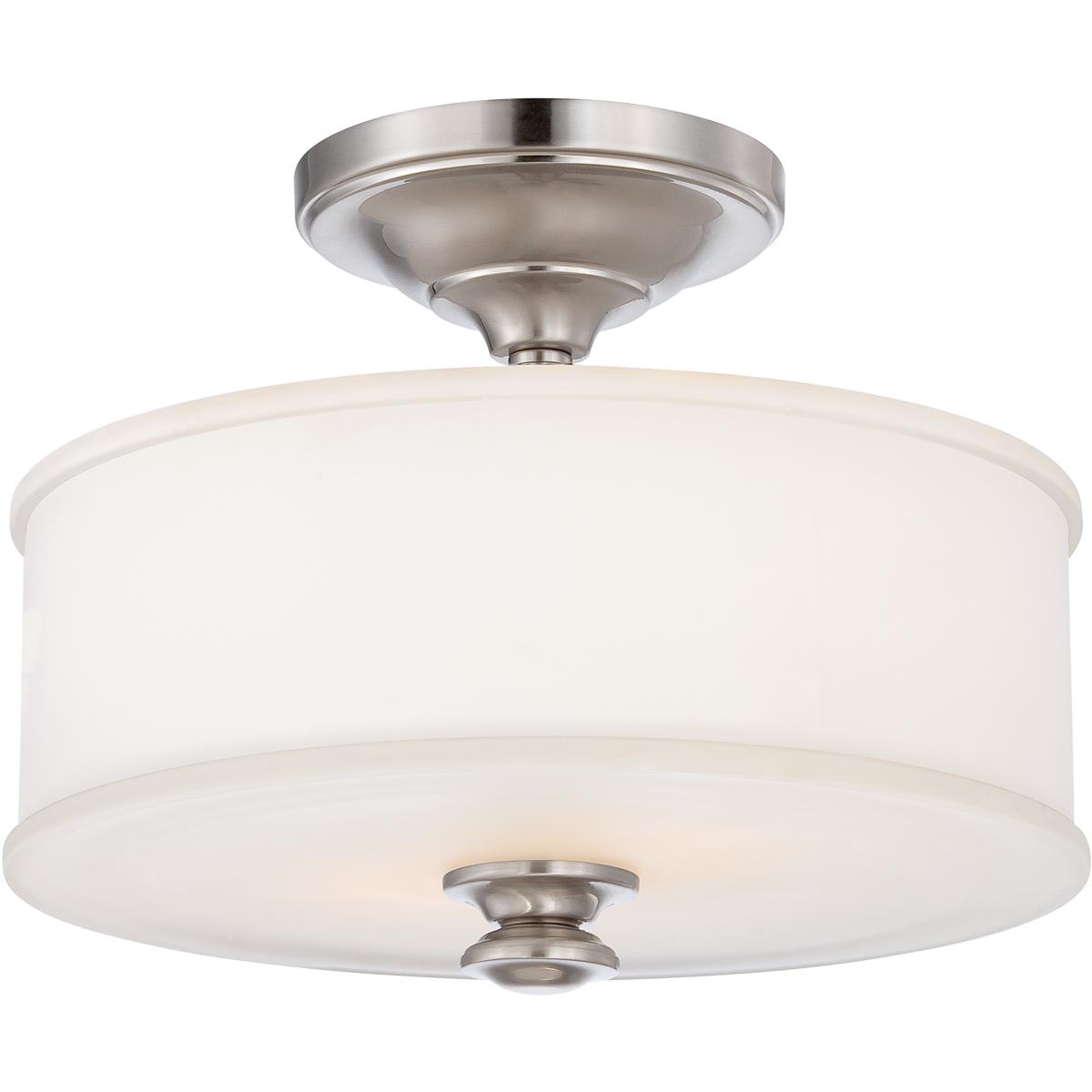 Minka-Lavery 4172-84 Harbour Point 2 Light 14 inch Brushed Nickel Semi Flush Mount Ceiling Light