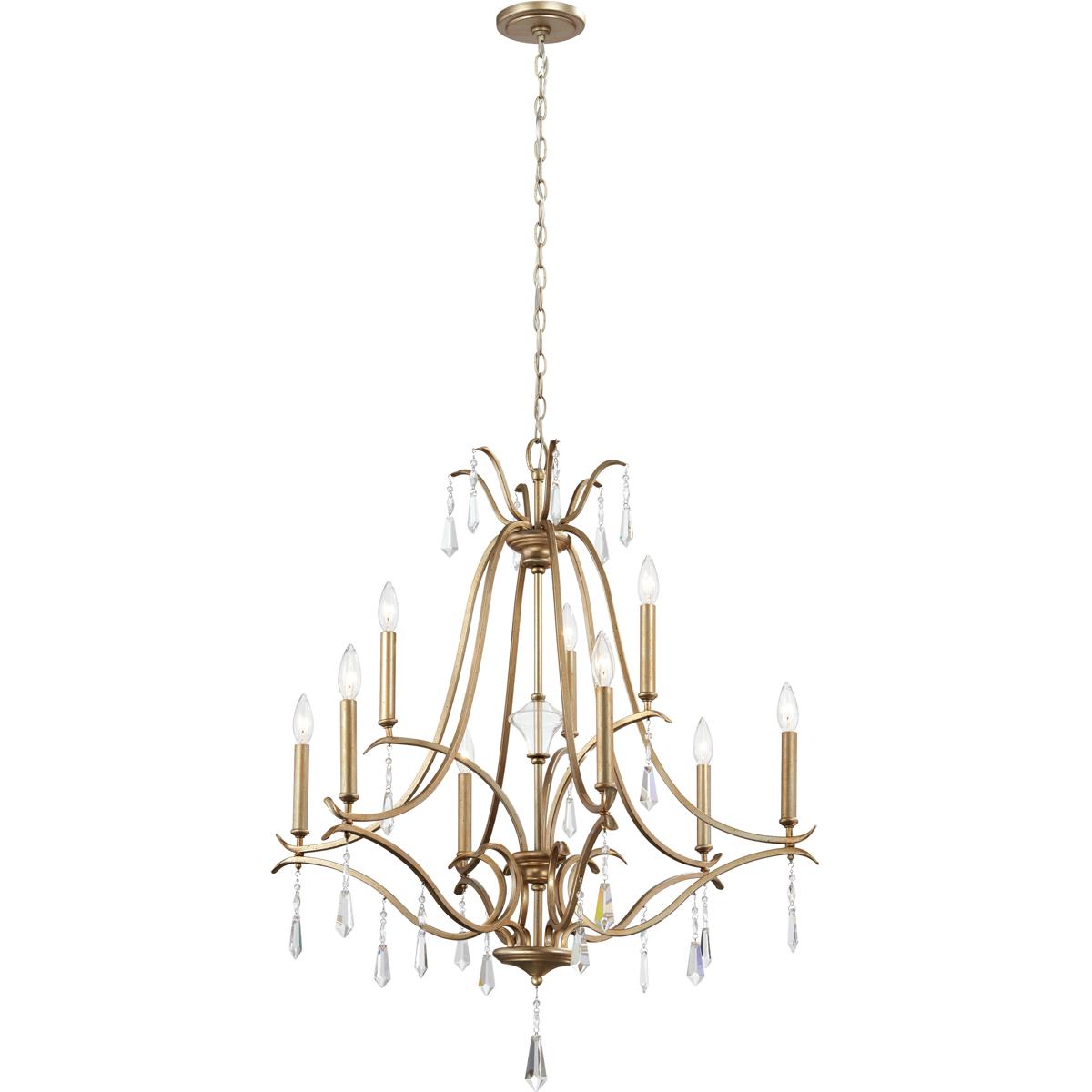 Minka-Lavery 4449-582 Laurel Estate 9 Light 31.5 inch Brio Gold Chandelier Ceiling Light