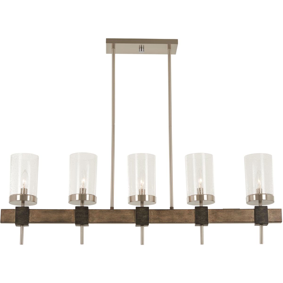 Minka-Lavery 4635-106 Bridlewood 5 Light 40 inch Stone Grey/Brushed Nickel Island Light Ceiling Light