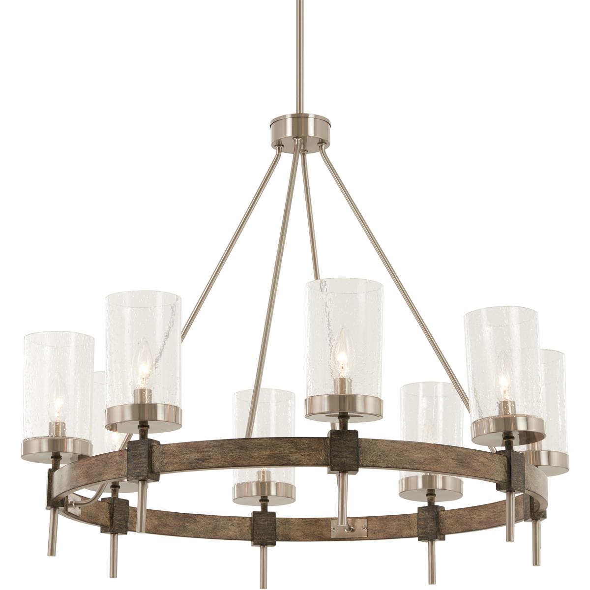 Minka-Lavery 4638-106 Bridlewood 8 Light 32 inch Stone Grey/Brushed Nickel Chandelier Ceiling Light