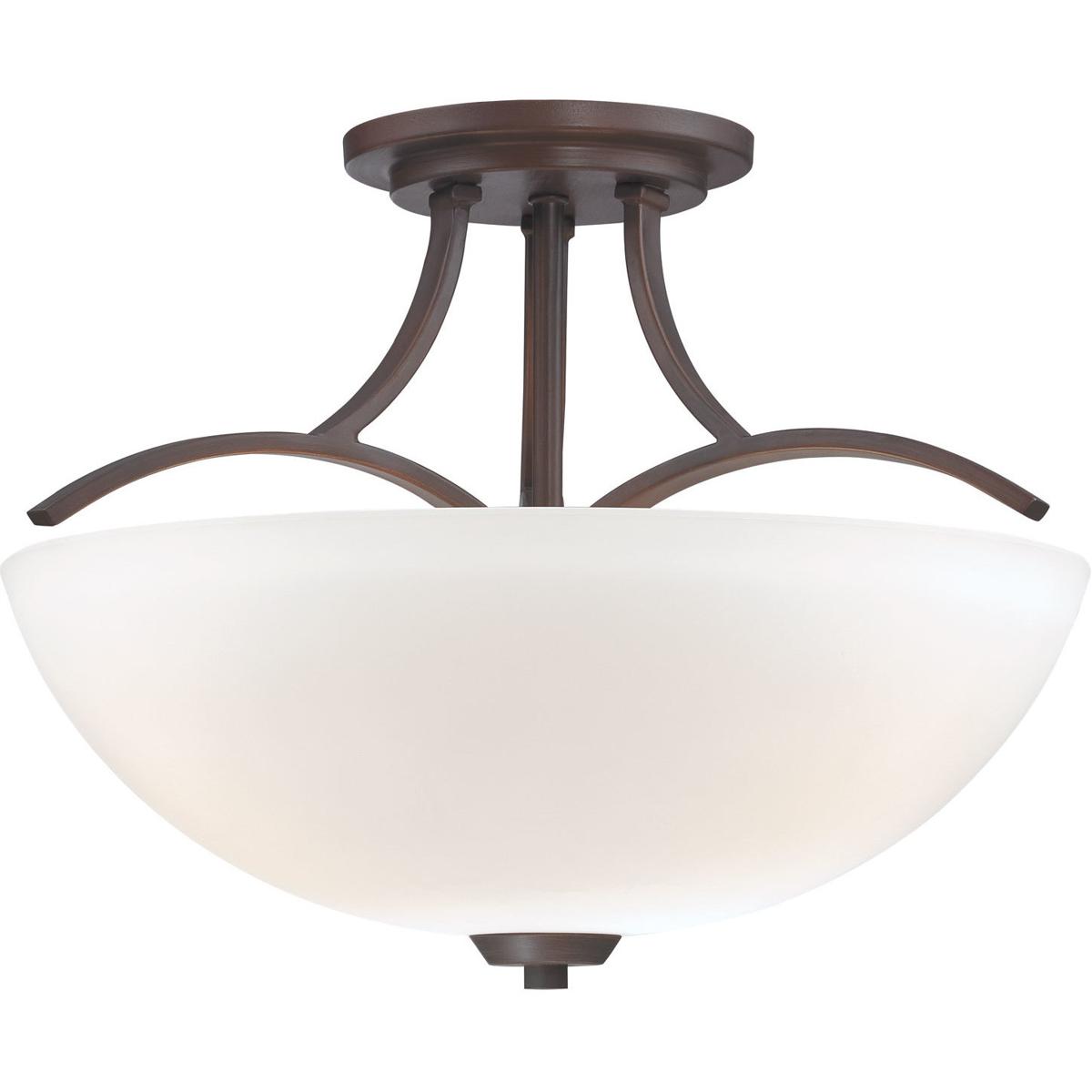 Minka-Lavery 4962-284 Overland Park 3 Light 17 inch Vintage Bronze Semi Flush Mount Ceiling Light