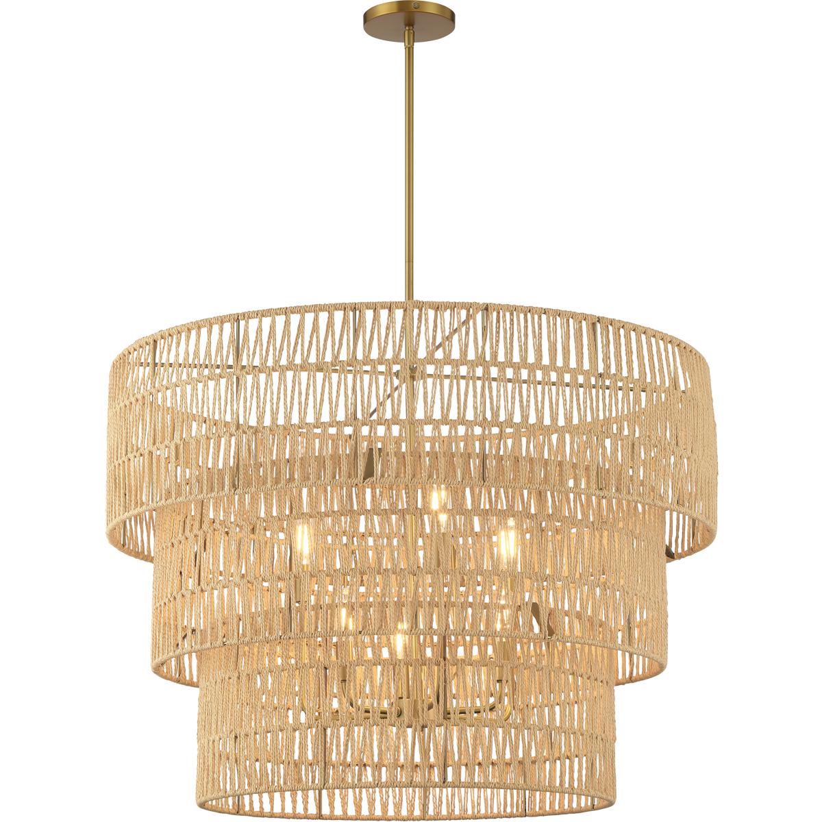Minka-Lavery 5046-695 Bungalow Heaven 6 Light 32 inch Soft Brass Pendant Ceiling Light