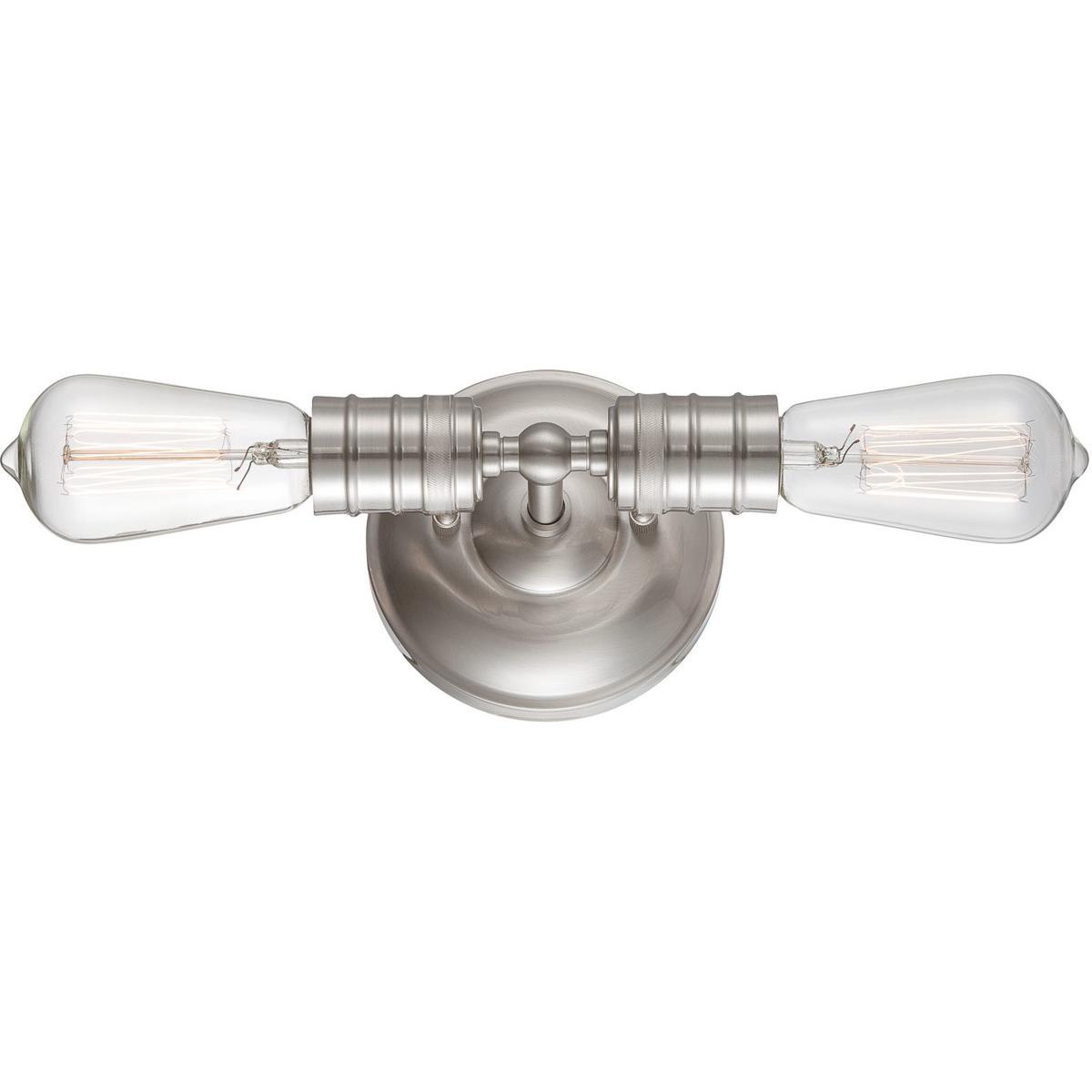 Minka-Lavery 5130-84 Downtown Edison 2 Light 6 inch Brushed Nickel Wall Mount Wall Light