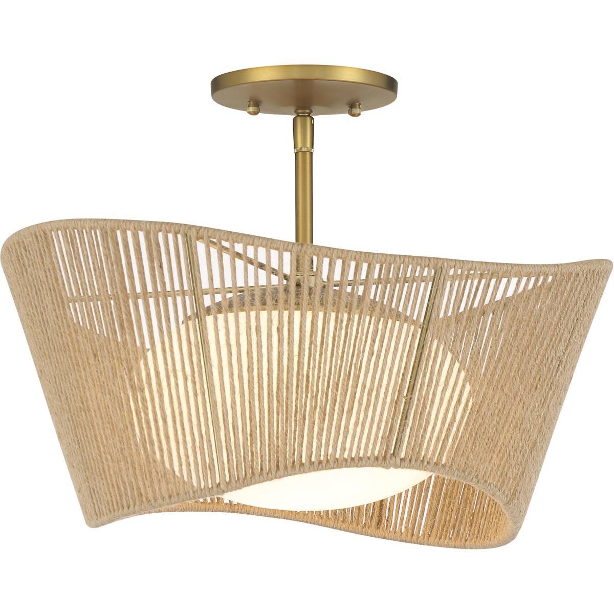 Minka-Lavery 6574-695 Key Largo 1 Light 16 inch Soft Brass Semi Flush Ceiling Light