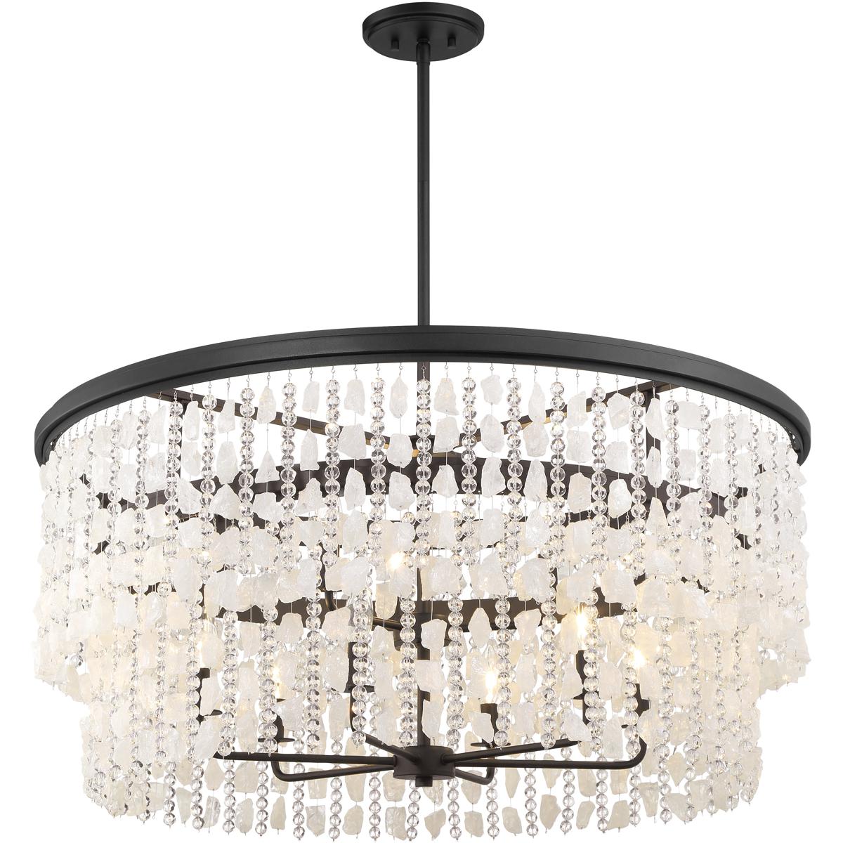 Minka-Lavery 6706-66 Shimmering Elegance 9 Light 36 inch Sand Coal Chandelier Ceiling Light