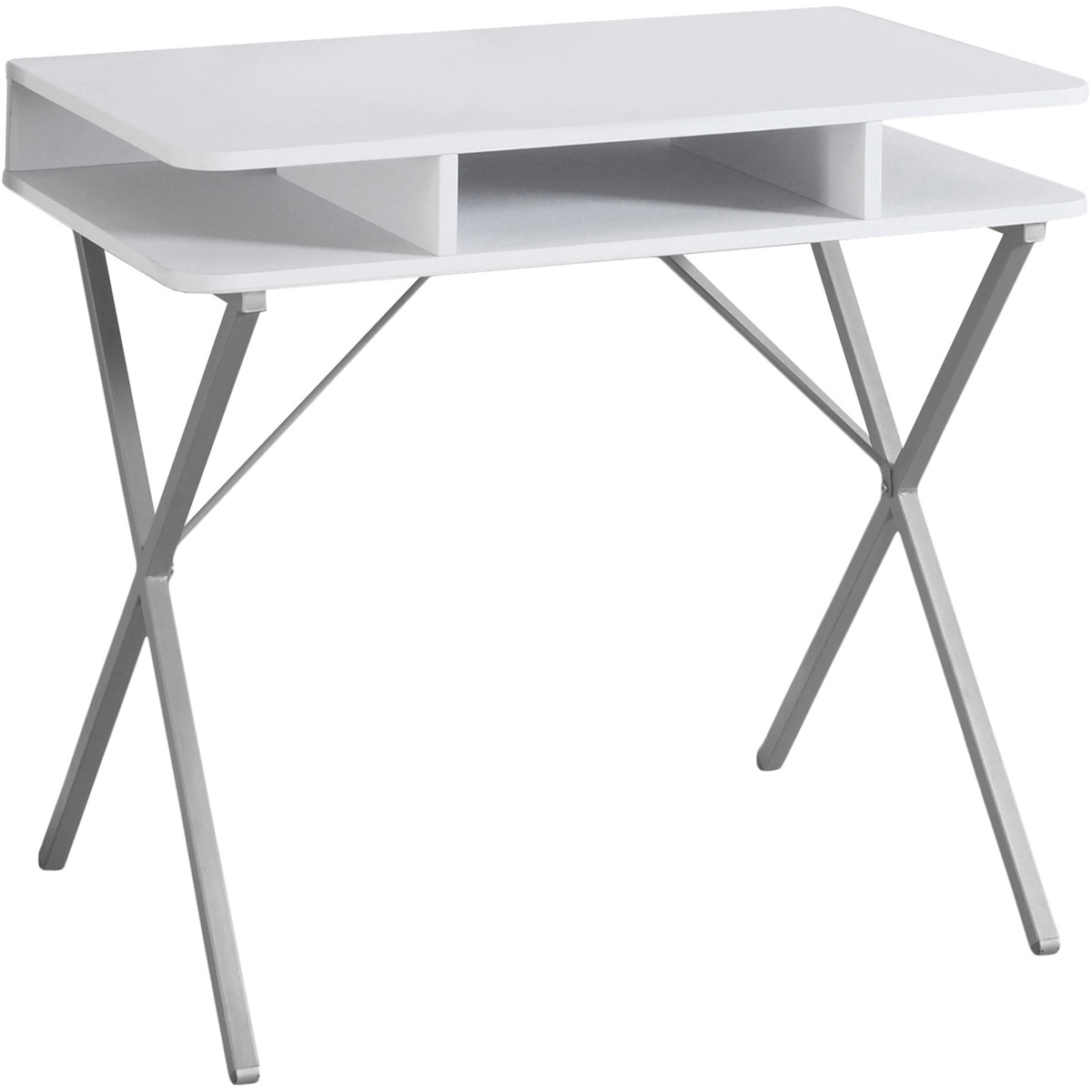 Decovio 15885-WS Exeter 32 X 20 inch White and Silver Computer Desk