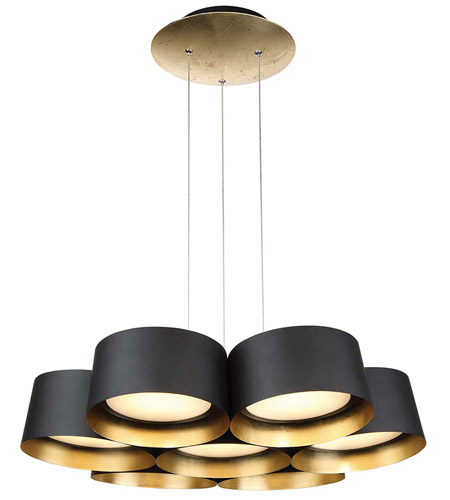 Modern Forms Pd 52724 Gl Marimba Led 24 Inch Gold Leaf Chandelier Ceiling Light In 24in