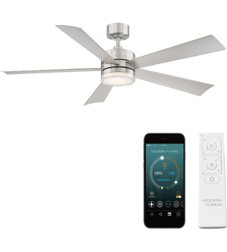 Modern Forms Fr W1801 60l Ss Wynd 60, 60 Inch Ceiling Fan With Light And Remote Control