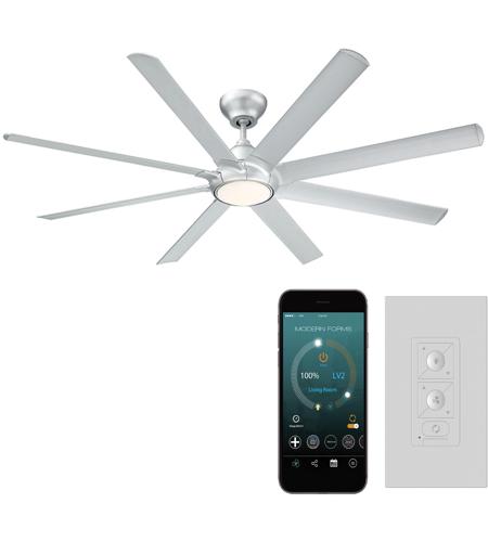 Hydra 80 Inch Titanium Silver Indoor Outdoor Smart Ceiling Fan