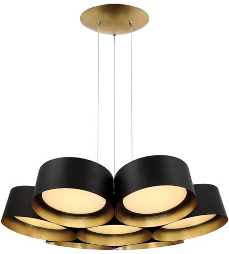 Modern Forms PD-52734-GL Marimba LED 34 inch Black Gold Leaf Chandelier Ceiling Light in 34in. photo