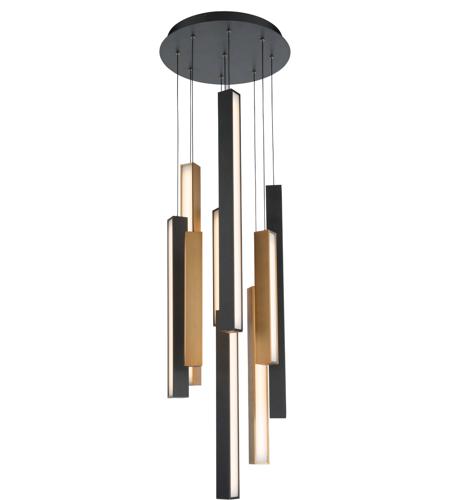 Modern Forms Pd r Bk Ab Bk Chaos Led 17 Inch Black Aged Brass Multi Light Pendant Ceiling Light In 9 17in Black Aged Brass Black