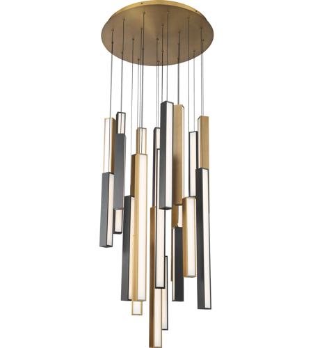 Modern Forms Pd 641r Bk Ab Ab Chaos Led 26 Inch Black Aged Brass Multi Light Pendant Ceiling Light In 21 26in Black Aged Brass Aged Brass