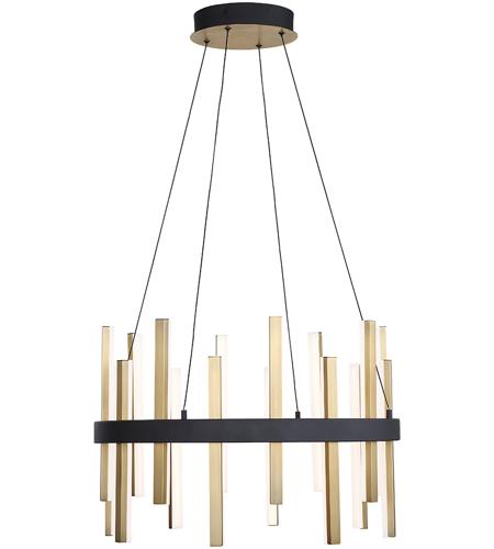 Modern Forms PD-87924-BK/AB Harmonix LED 24 inch Black Aged Brass Chandelier Ceiling Light in 24in.