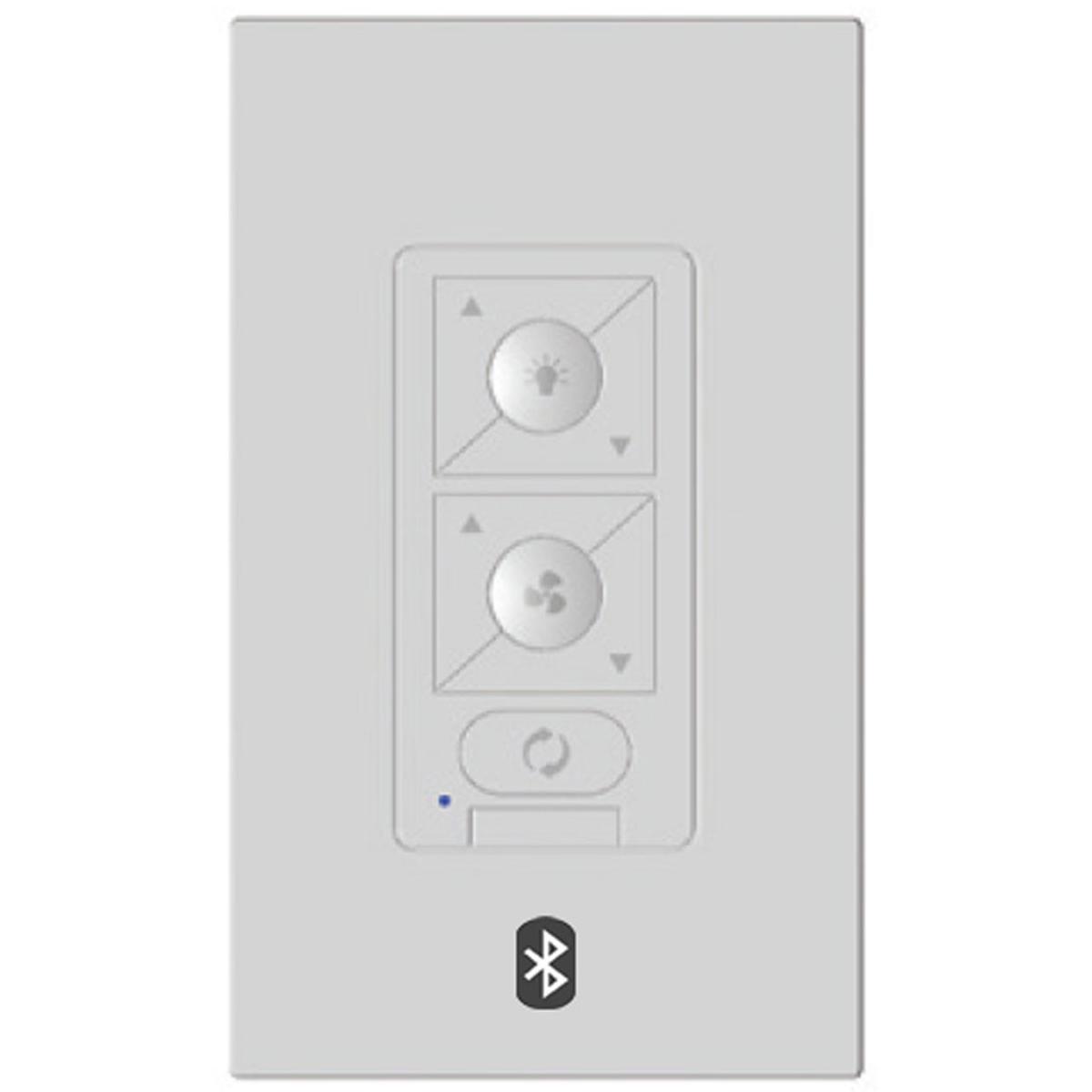 6-Speed Bluetooth Ceiling Fan Wall Control with Single Pole Wallplate in White
