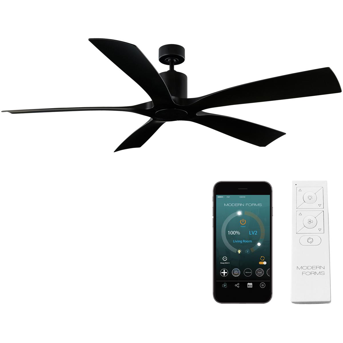 Modern Forms FRW181170MB Aviator 70 inch Matte Black Downrod Ceiling Fan