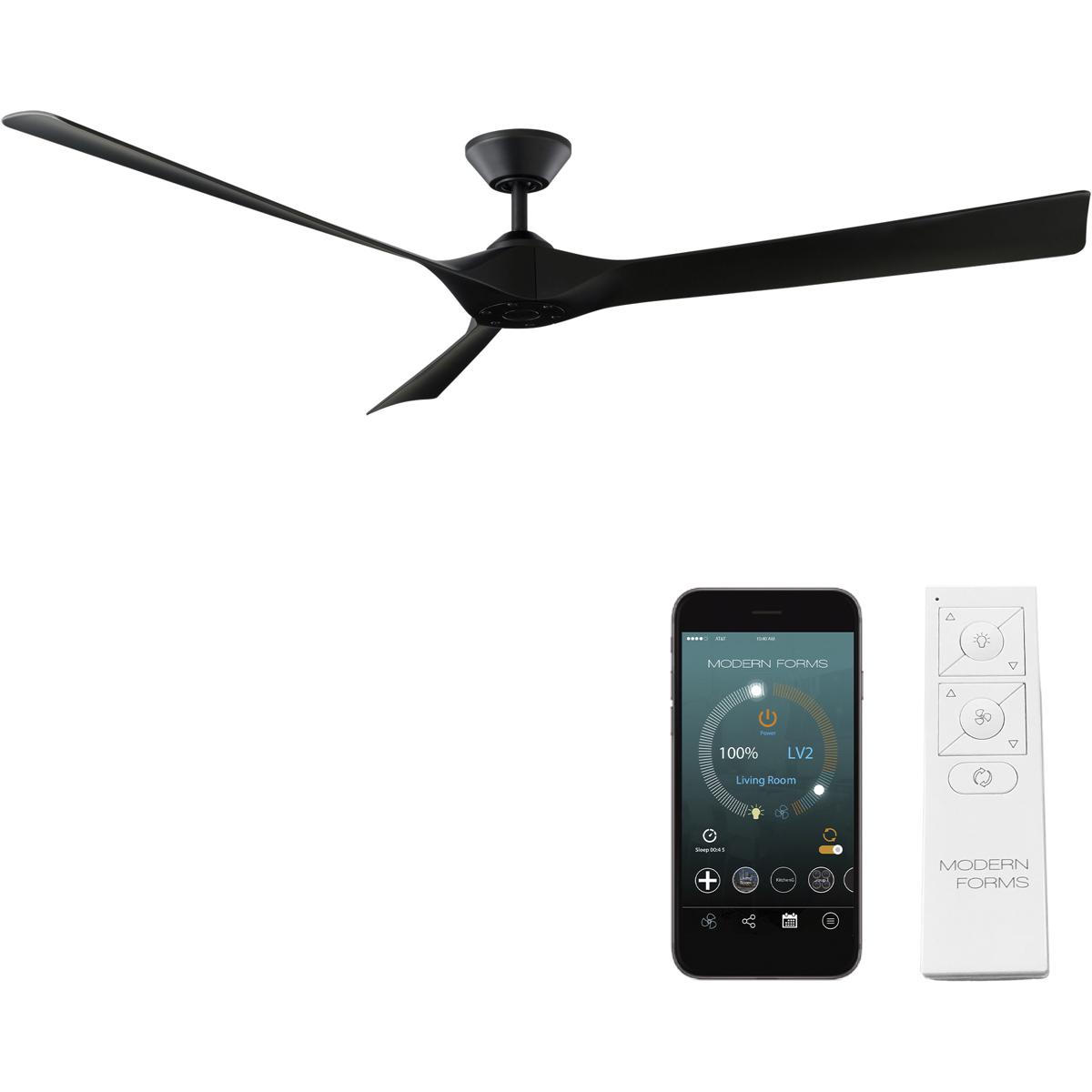 Modern Forms FRW220470MB Torque 70 inch Matte Black Downrod Ceiling Fan