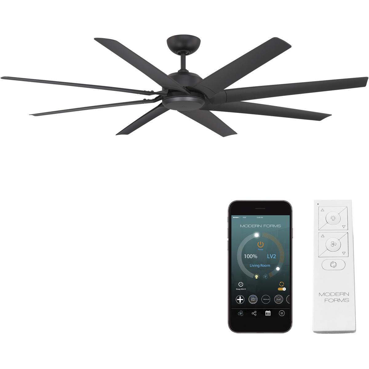 Modern Forms FRW230170MB Roboto XL 70 inch Matte Black Downrod Ceiling Fan