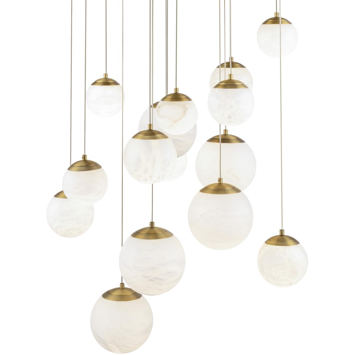Modern Forms PD-34415R-AB Pisces 15 Light 23 inch Aged Brass Pendant Ceiling Light