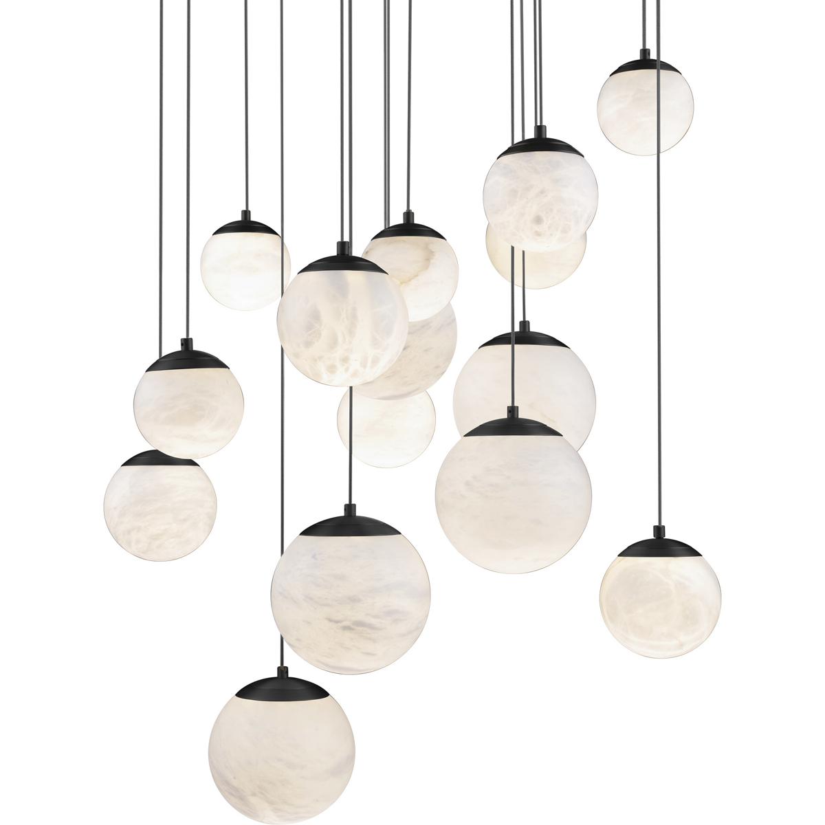Modern Forms PD-34415R-BK Pisces 15 Light 23 inch Black Pendant Ceiling Light