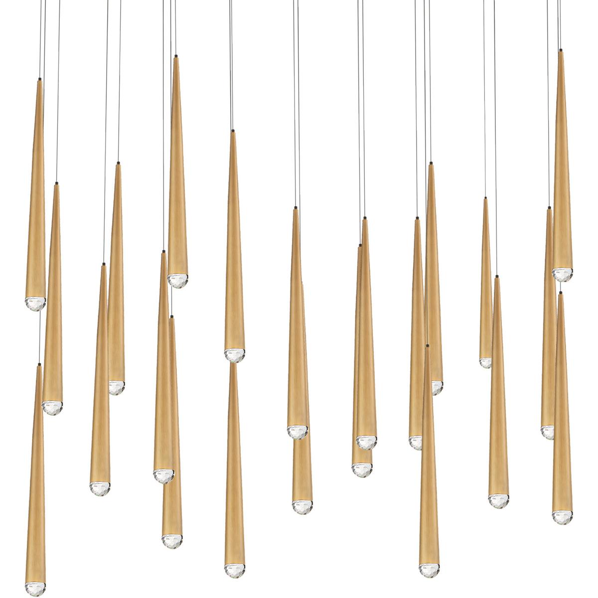 Modern Forms PD-41723L-AB Cascade LED 12 inch Aged Brass Multi-Light Pendant Ceiling Light in 23, Linear, 37in.
