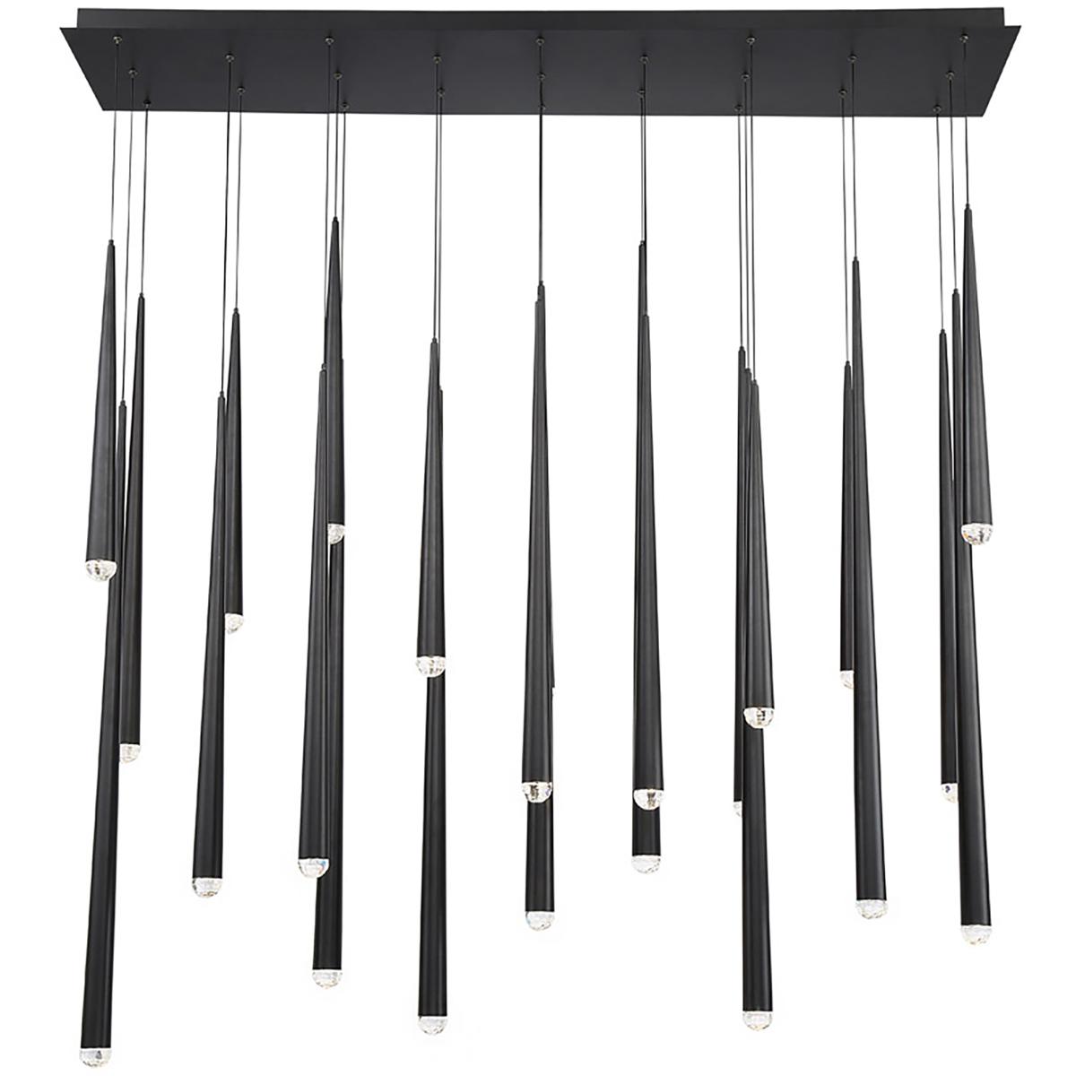 Modern Forms PD-41723L-BK Cascade LED 12 inch Black Multi-Light Pendant Ceiling Light in 23, Linear, 37in.