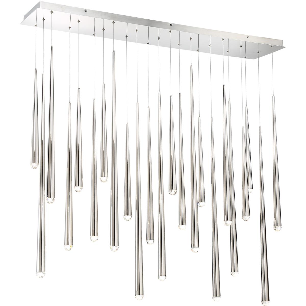 Modern Forms PD-41723L-PN Cascade LED 12 inch Polished Nickel Multi-Light Pendant Ceiling Light in 23, Linear, 37in.
