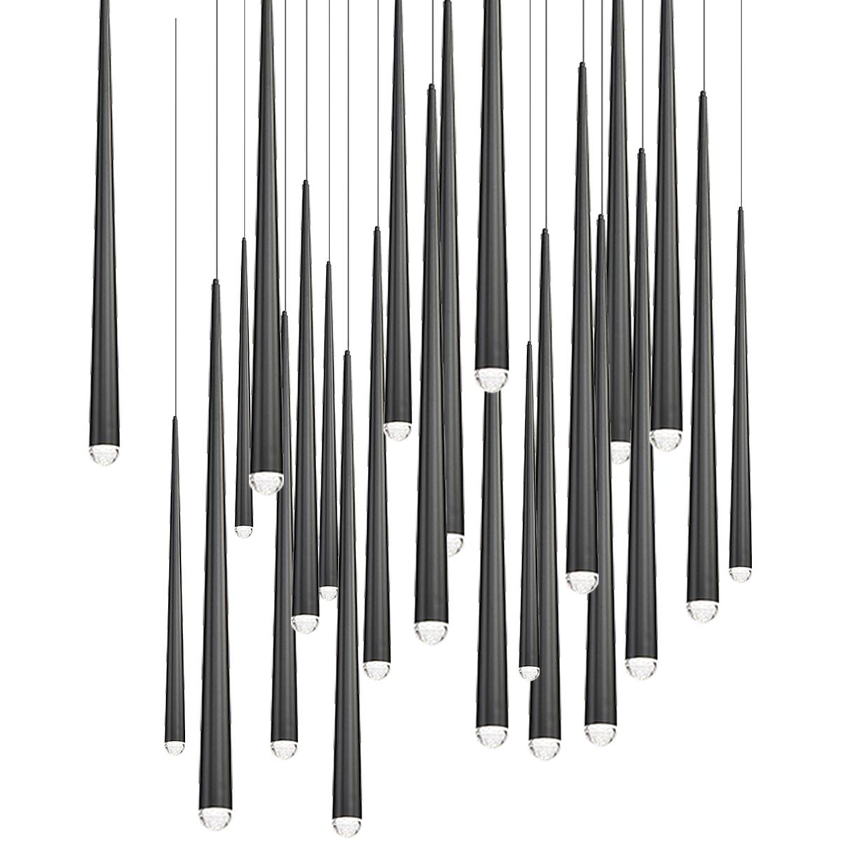 Modern Forms PD-41725S-BK Cascade 25 Light 28 inch Black Multi-Light Pendant Ceiling Light