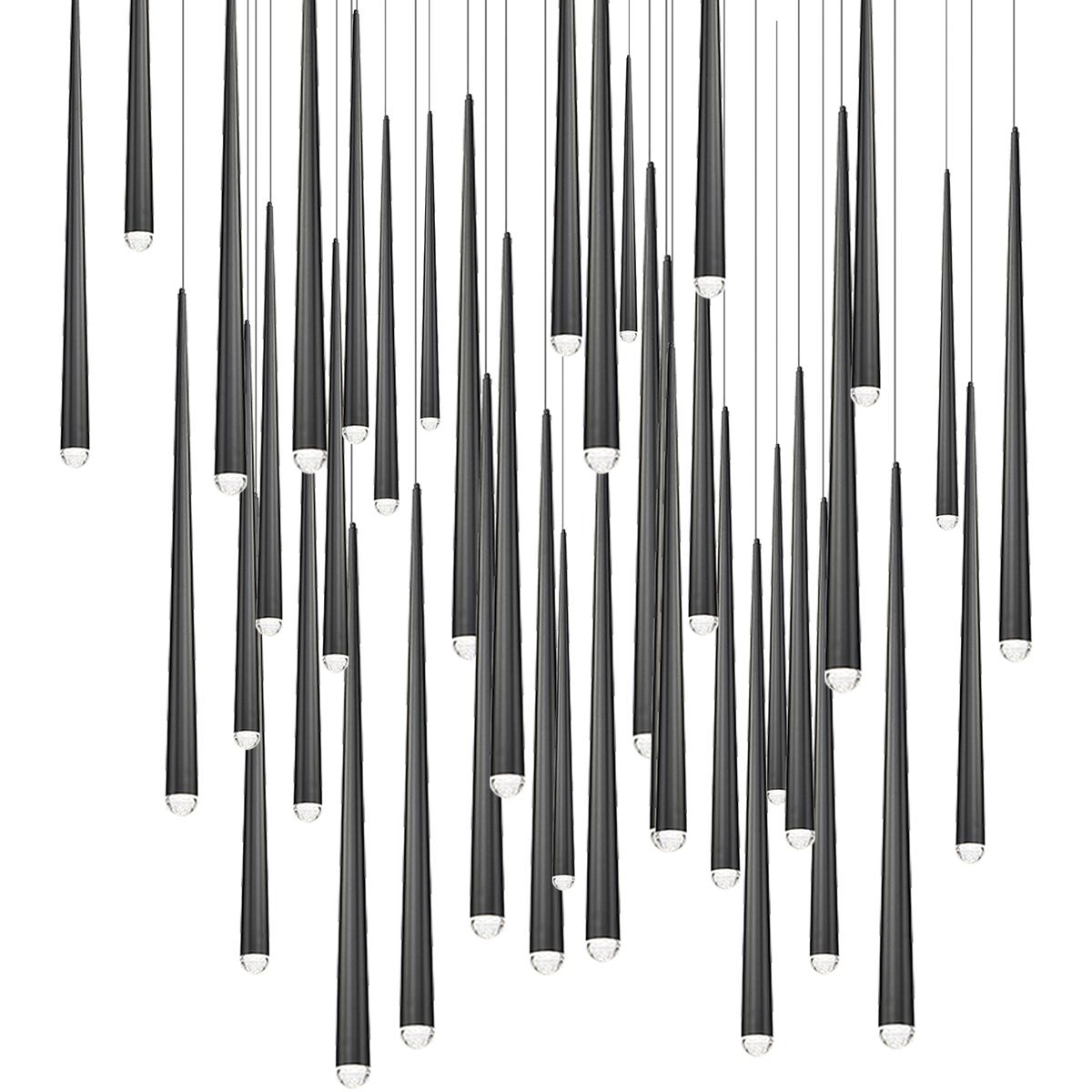 Modern Forms PD41741SBK Cascade 41 Light 36 inch Black MultiLight Pendant Ceiling Light
