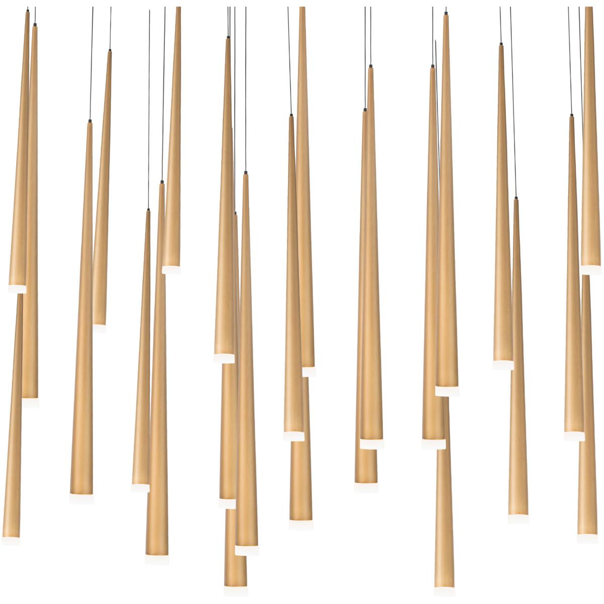 Modern Forms PD-41823L-AB Cascade LED 12 inch Aged Brass Multi-Light Pendant Ceiling Light in 23, Linear, 28in.