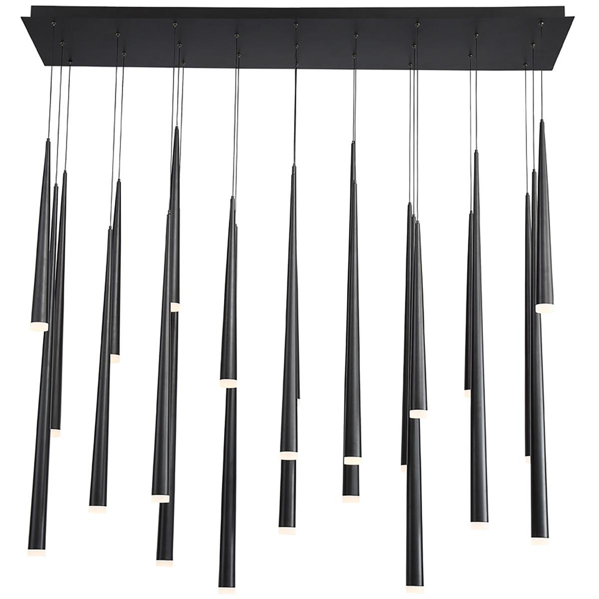 Modern Forms PD-41823L-BK Cascade LED 12 inch Black Multi-Light Pendant Ceiling Light in 23, Linear, 28in.