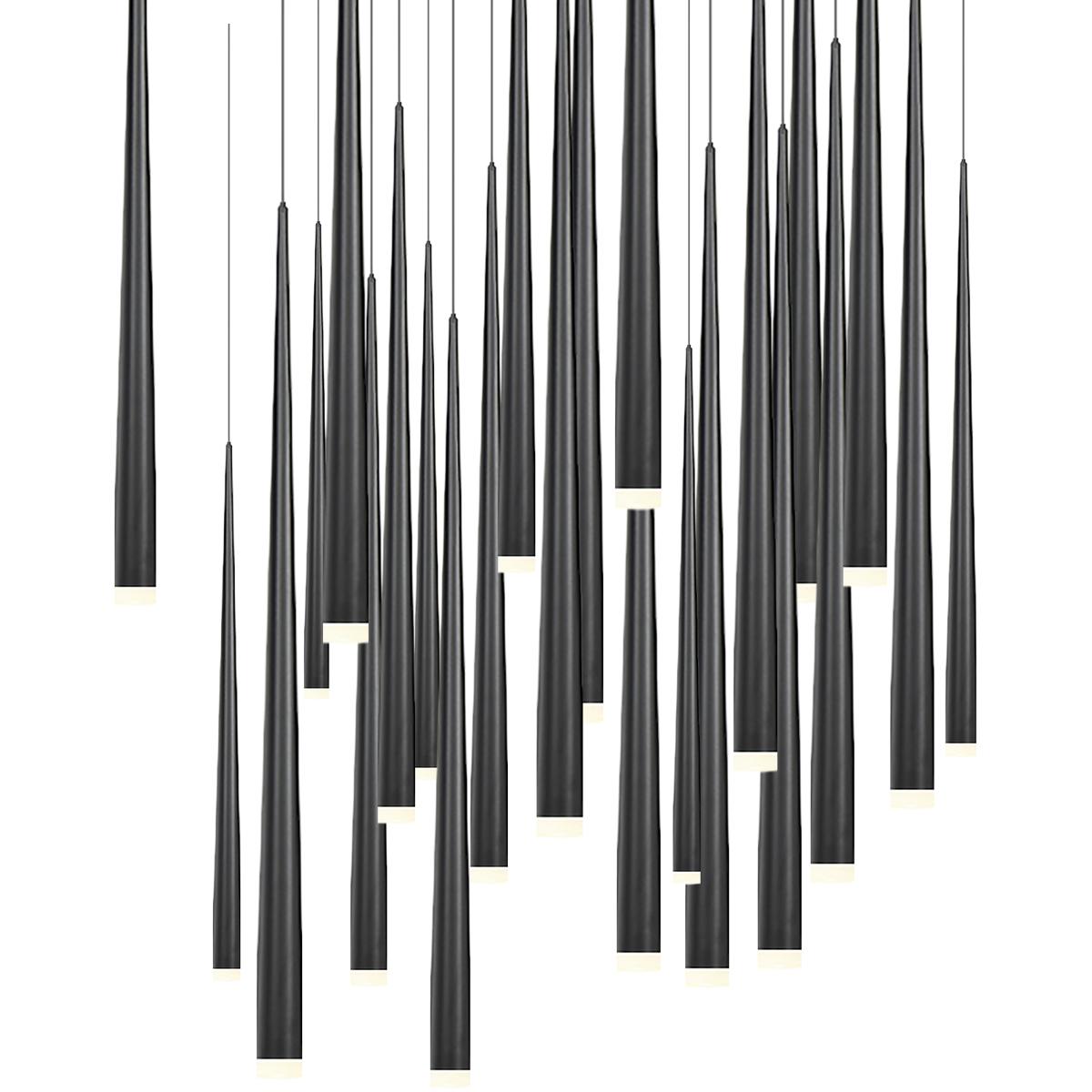 Modern Forms PD-41825S-BK Cascade 25 Light 28 inch Black Multi-Light Pendant Ceiling Light