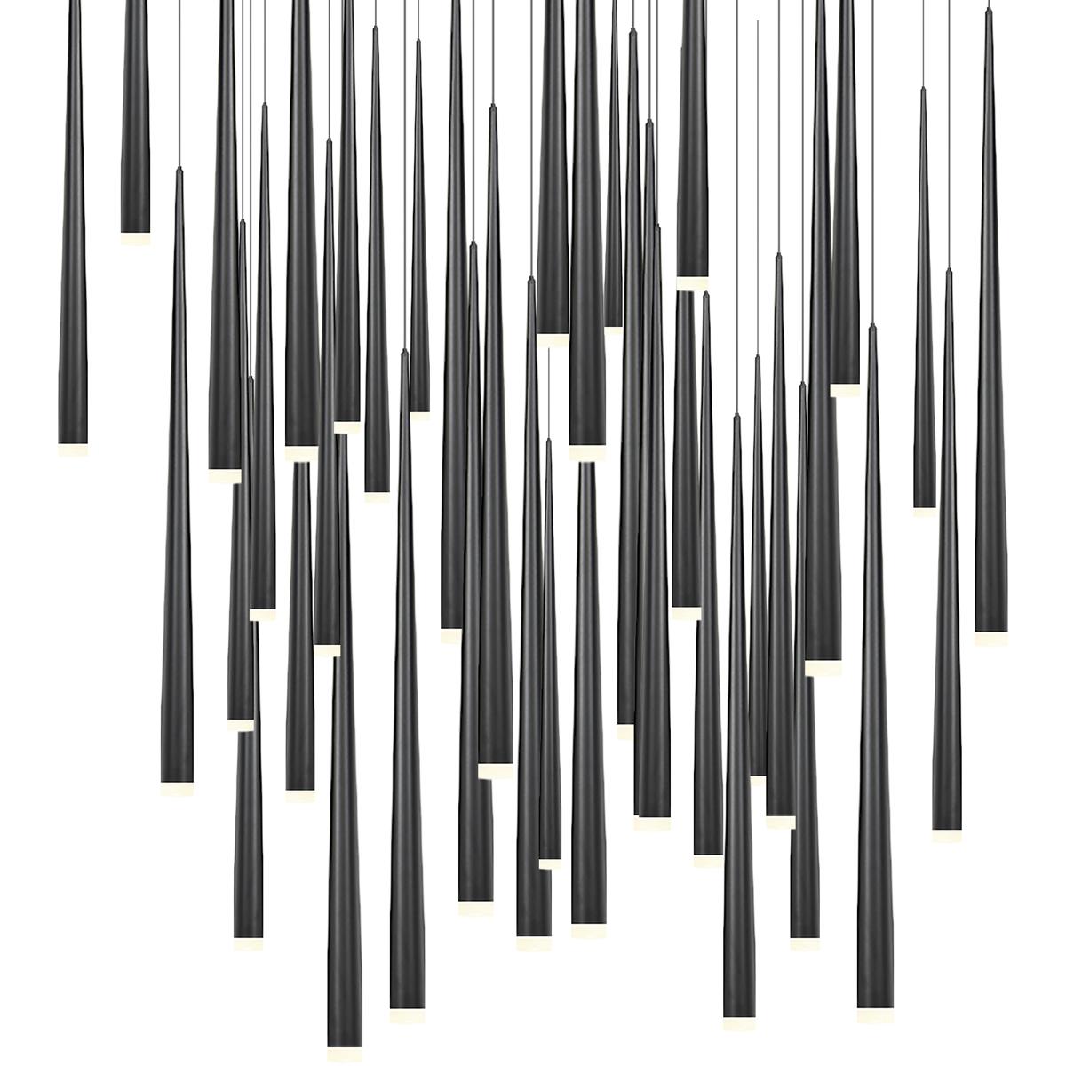 Modern Forms PD41841SBK Cascade 41 Light 36 inch Black MultiLight Pendant Ceiling Light