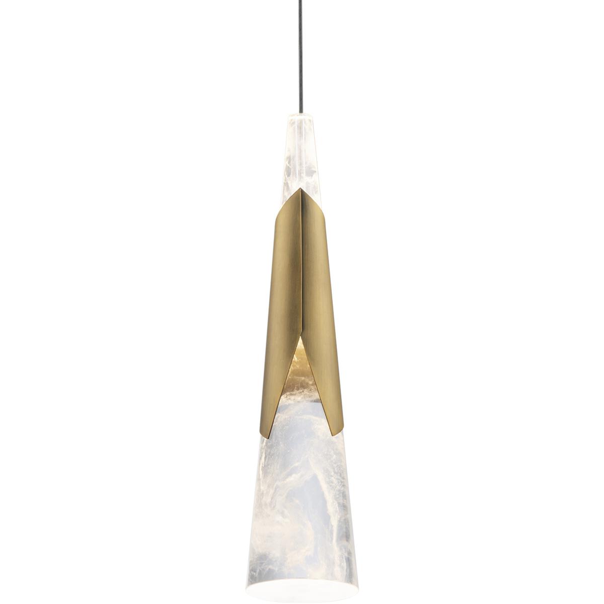 Modern Forms PD-44416-27-AB Kilt 1 Light 4 inch Aged Brass Mini Pendant Ceiling Light in 2700K